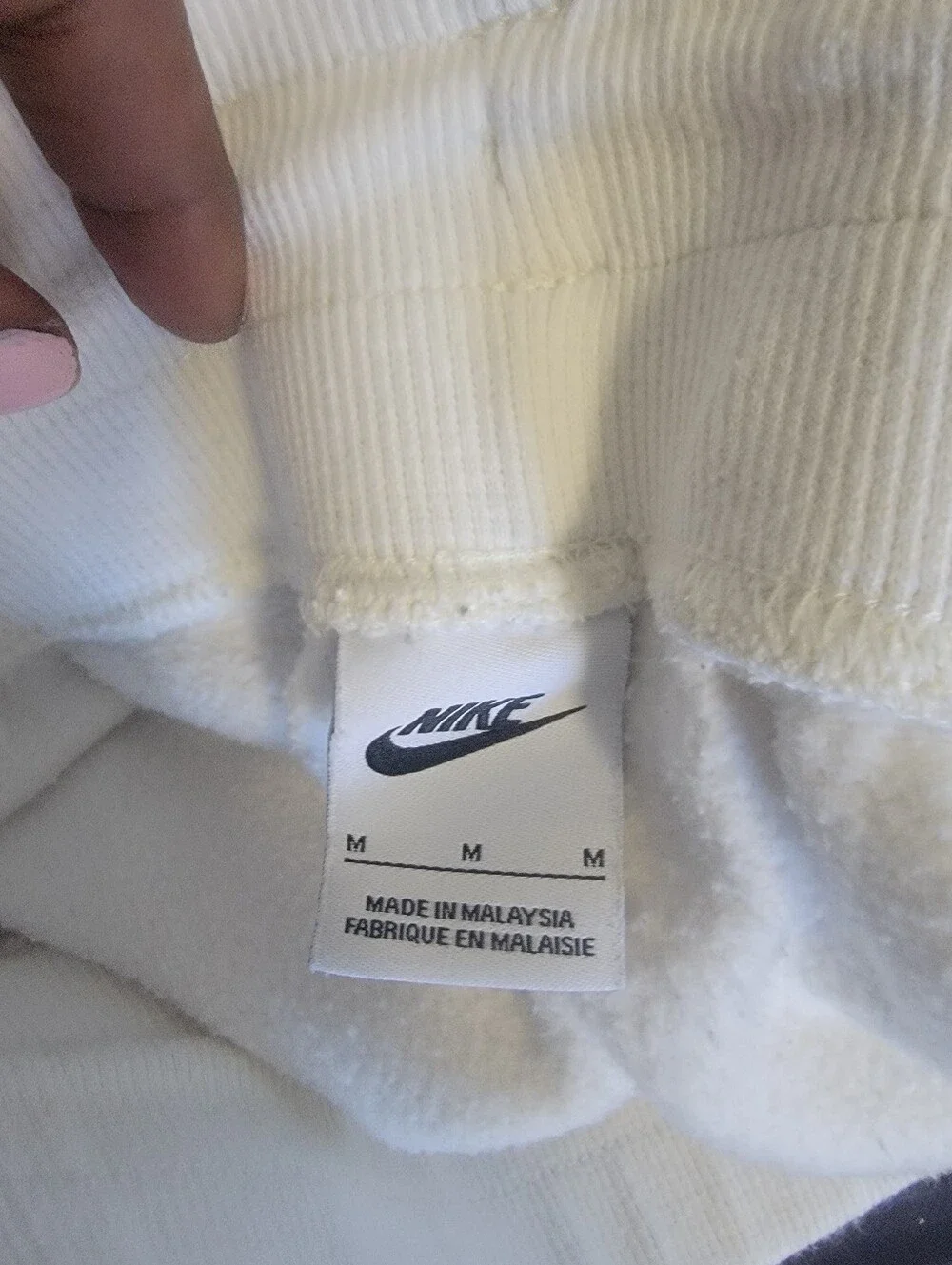 Nike White Athletic Drawstring Women’s Shorts with Black Swoosh